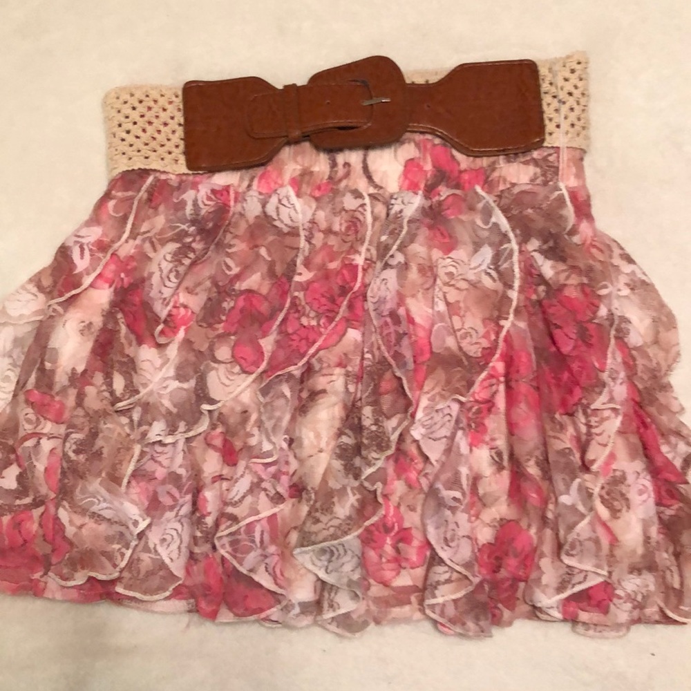 Floral Pattern Swing Skirt